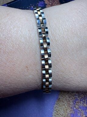 Sterling Forever Two-Tone Rose Gold & Silver Jeffna Link Bracelet